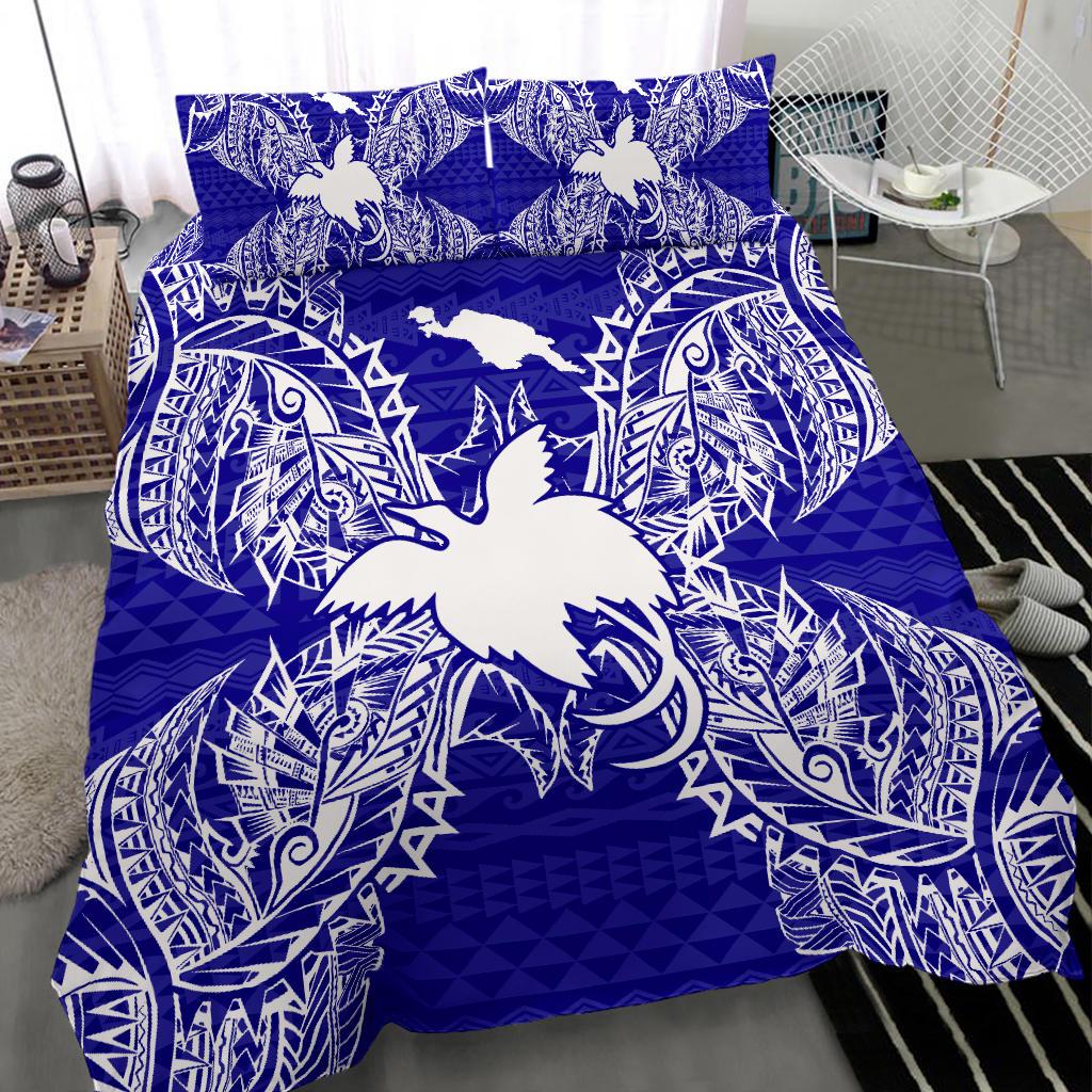 Polynesian Bedding Set - Papua New Guinea Duvet Cover Set Map Blue - Polynesian Pride