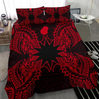 Polynesian Bedding Set - Nauru Duvet Cover Set Map Red Red - Polynesian Pride