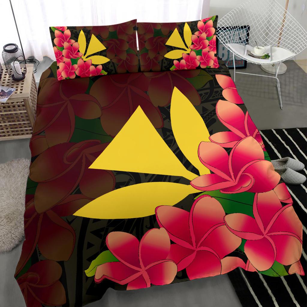 Hawaiian Kanaka Plumeria Polynesian Bedding Set - Polynesian Pride