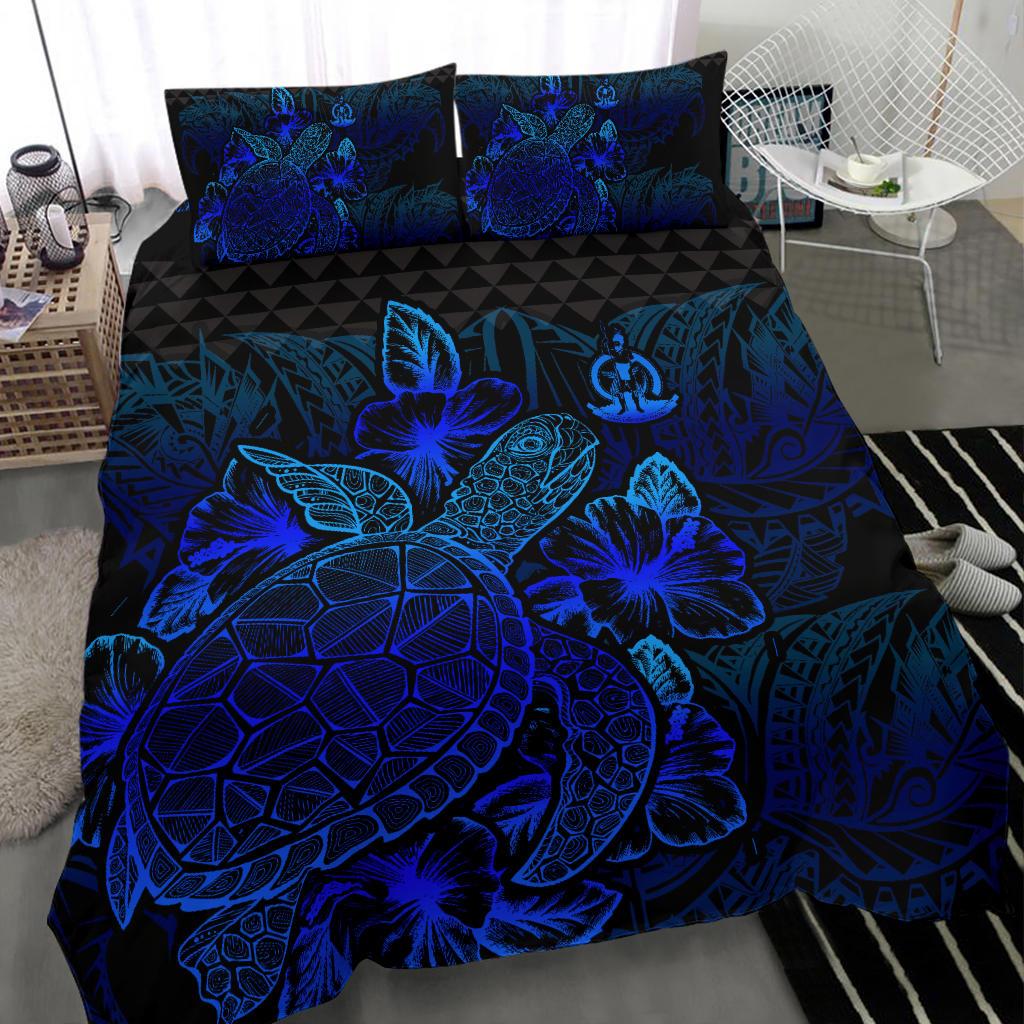 Polynesian Bedding Set - Vanuatu Duvet Cover Set Blue Color - Polynesian Pride