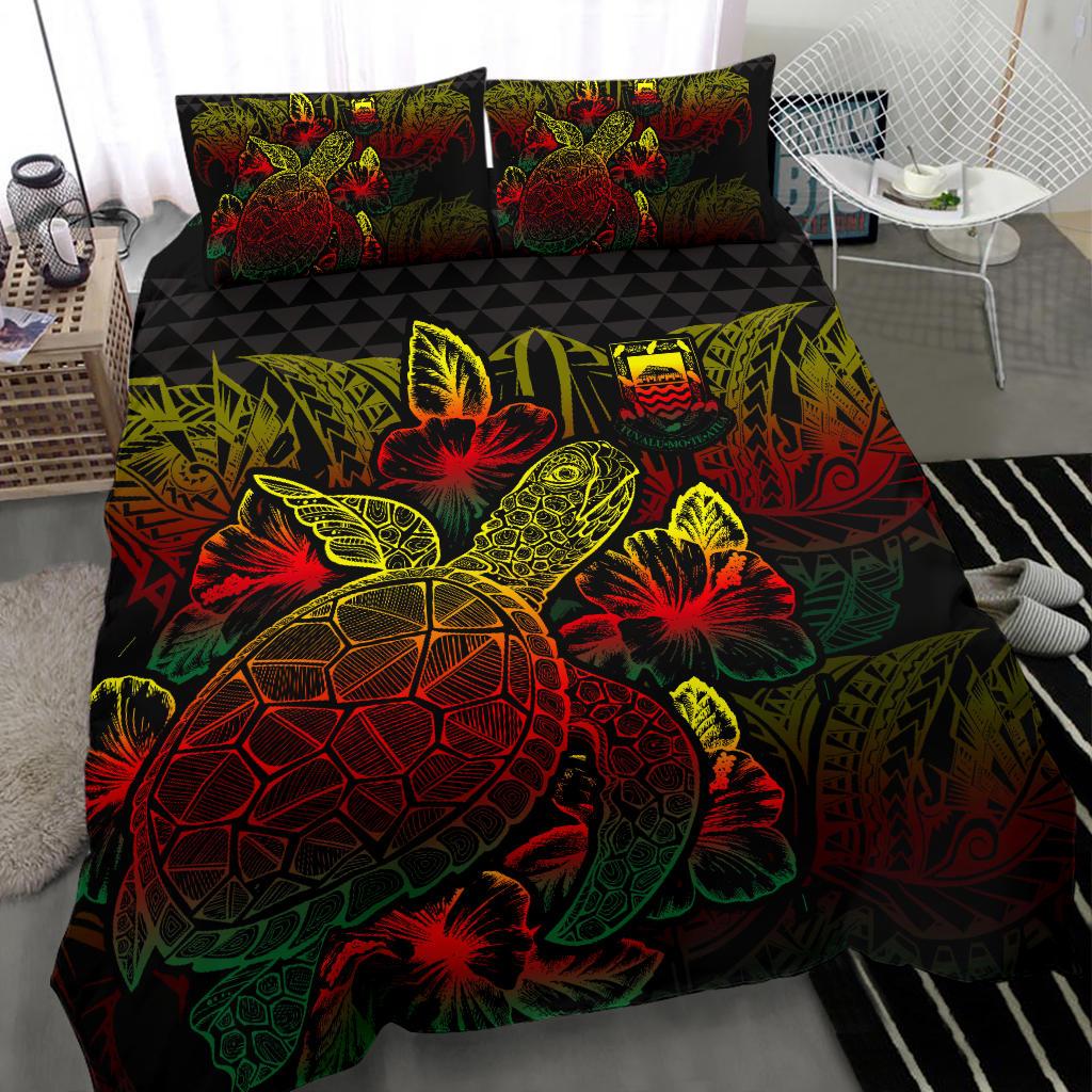 Polynesian Bedding Set - Tuvalu Duvet Cover Set Reggae Color - Polynesian Pride