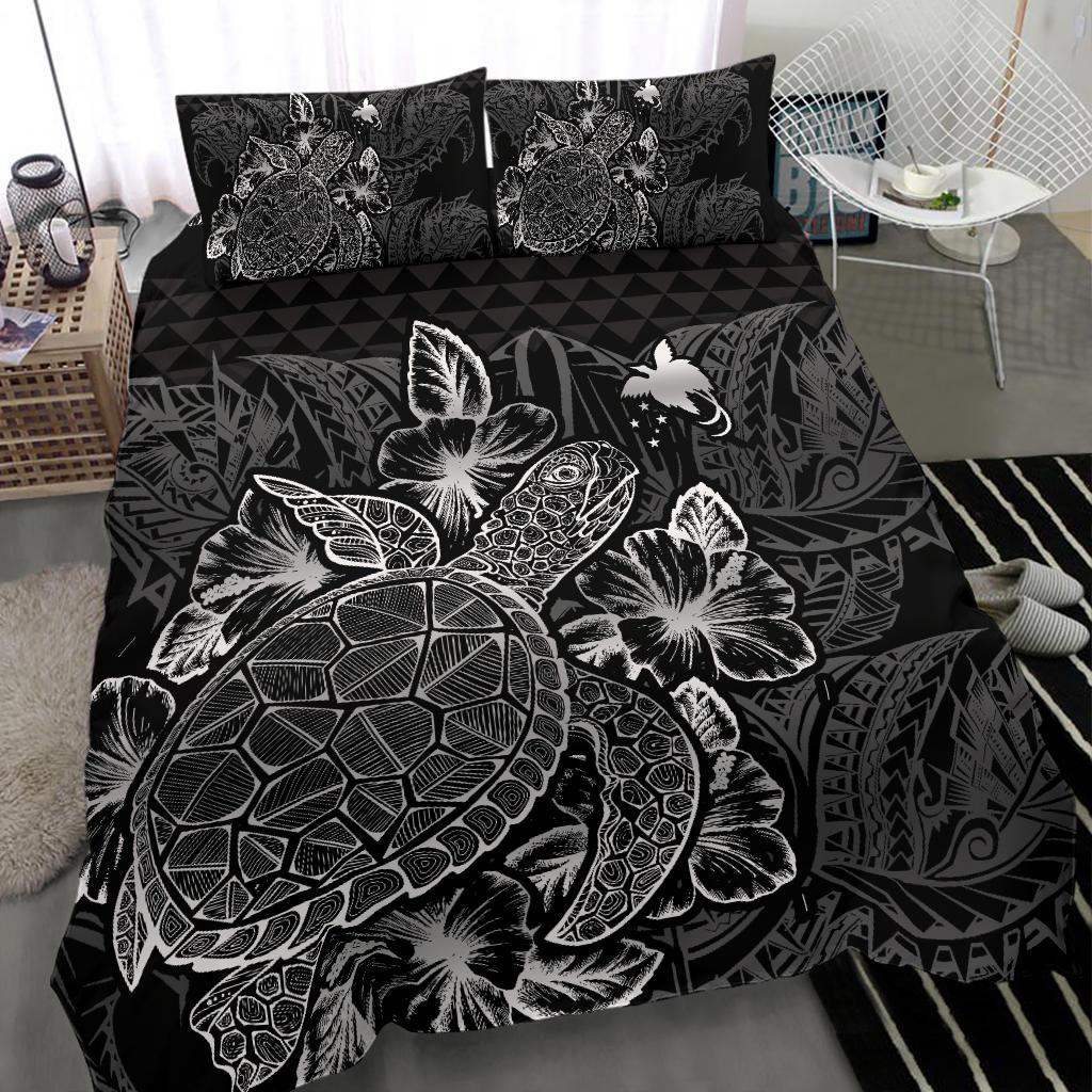 Polynesian Bedding Set - Papua New Guinea Duvet Cover Set Black Color - Polynesian Pride