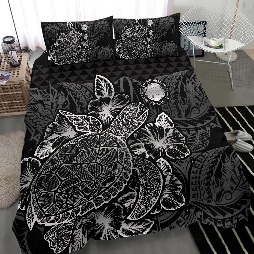 Polynesian Bedding Set - Northern Mariana Islands Duvet Cover Set Black Color - Polynesian Pride