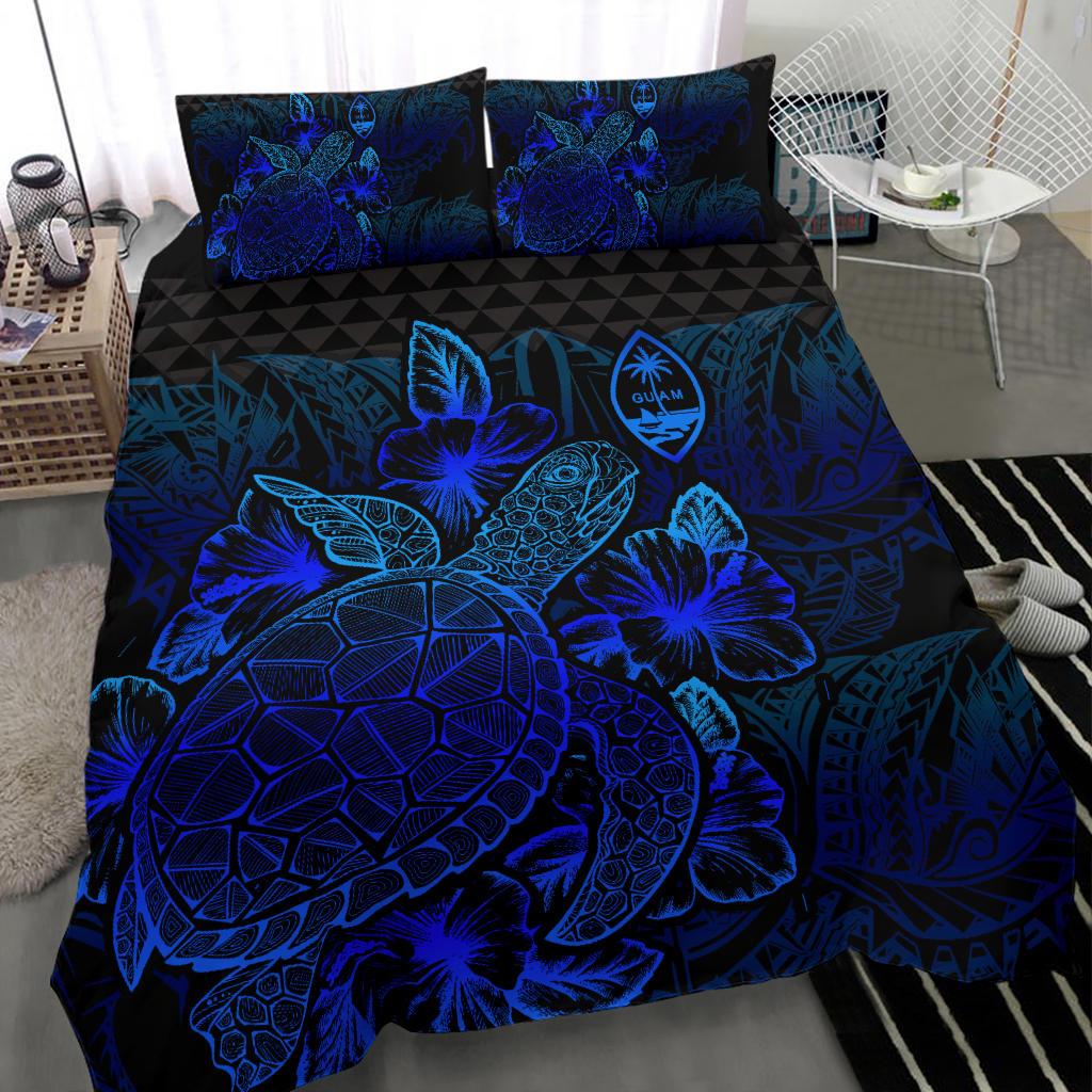 Polynesian Bedding Set - Guam Duvet Cover Set Blue Color - Polynesian Pride