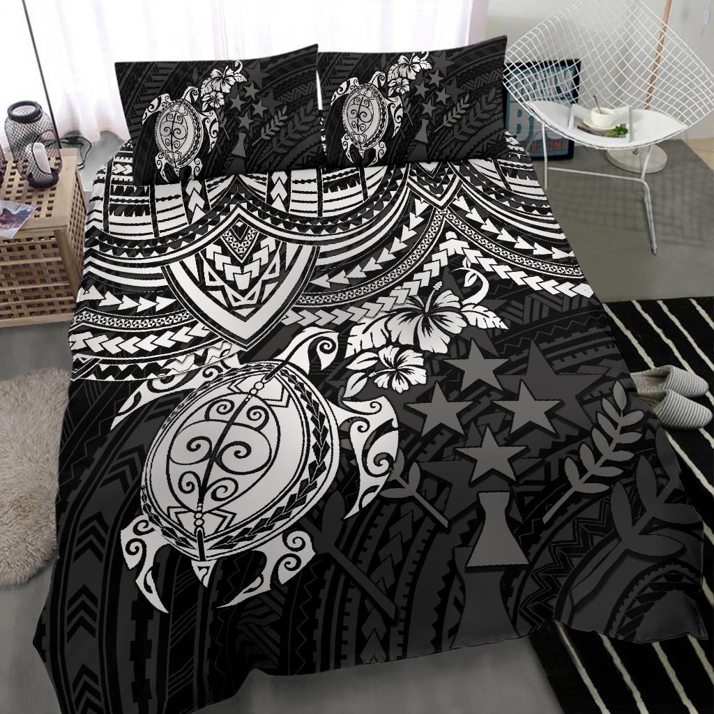 Polynesian Bedding Set - Kosrae Duvet Cover - White Turtle - Polynesian Pride