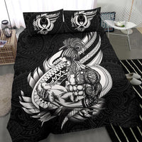 Polynesian Bedding Set - Pohnpei Duvet Cover Set Father And Son Black Black - Polynesian Pride