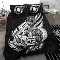 Polynesian Bedding Set - Nauru Duvet Cover Set Father And Son Black Black - Polynesian Pride