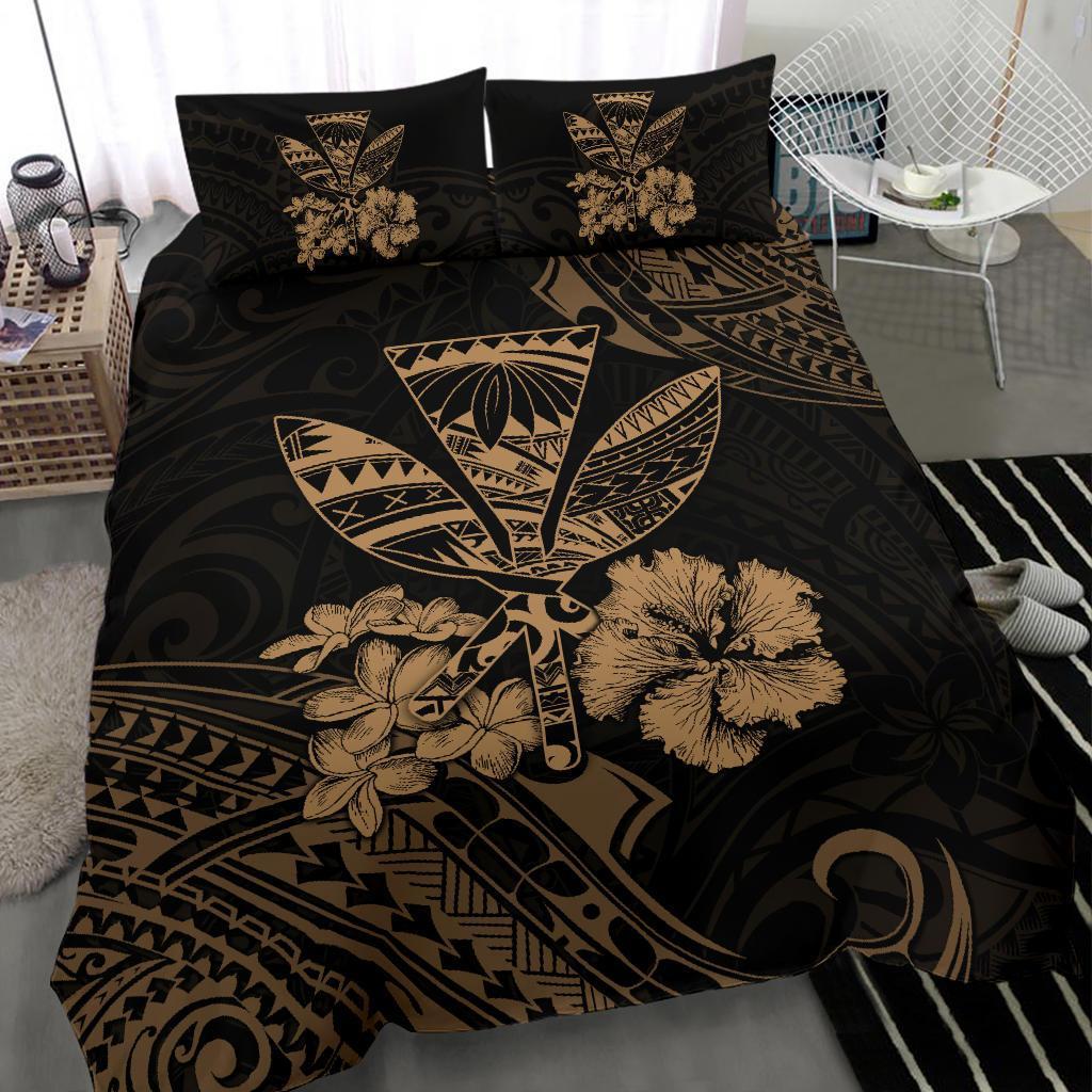 Hawaiian Bedding Set - Kanaka Maoli Polynesian Gold - Polynesian Pride