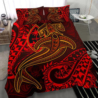 Guam Polynesian Bedding Set - Red Shark Polynesian Tattoo - Polynesian Pride