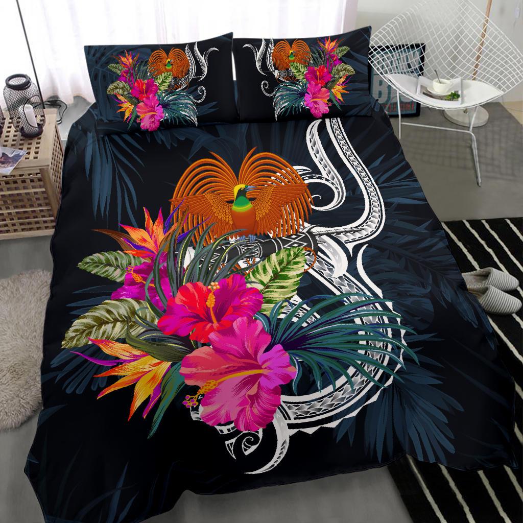 Polynesian Bedding Set - Papua New Guinea Duvet Cover Set Tropical Flowers - Polynesian Pride