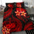 Polynesian Bedding Set - Samoa Duvet Cover Set - Red Plumeria - Polynesian Pride