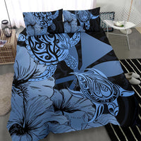 Hawaii Turtle Bedding Set Polynesian Hibiscus Art Ver 2.0 Blue AH - Polynesian Pride