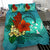Kosrae State Bedding Set - Tropical Flowers Style Black - Polynesian Pride