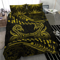 New Zealand Bedding Set Yellow Manaia Maori - Silver Fern Duvet Cover - Polynesian Pride