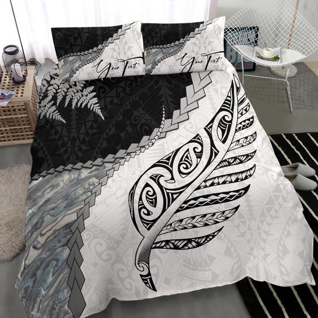 Signature Custom, Paua Shell Maori Silver Fern Bedding Set - Polynesian Pride