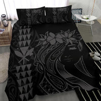 Hawaii Map Kanaka Polynesian Hula Girl Bedding Set - Grey - Polynesian Pride