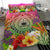 Samoa Polynesian Bedding Set - Manta Ray Tropical Flowers - Polynesian Pride