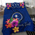 Micronesia Custom Personalised Bedding Set - Chuuk Duvet Cover Set Floral With Seal Blue - Polynesian Pride