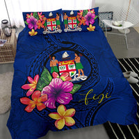Polynesian Bedding Set - Fiji Duvet Cover Set Floral With Seal Blue - Polynesian Pride
