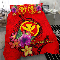 Hawaii Polynesian Bedding Set - Floral With Seal Red - Polynesian Pride