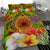Samoa Polynesian Bedding Set - Manta Ray Tropical Flowers (Reggae) - Polynesian Pride