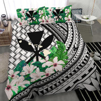 Kanaka Maoli (Hawaiian) Bedding Set - Lauhala Polynesian Hibiscus Gray - Polynesian Pride