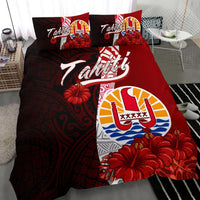 Tahiti Polynesian Bedding Set - Coat Of Arm With Hibiscus - Polynesian Pride