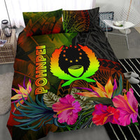Pohnpei Polynesian Bedding Set - Hibiscus and Banana Leaves - Polynesian Pride
