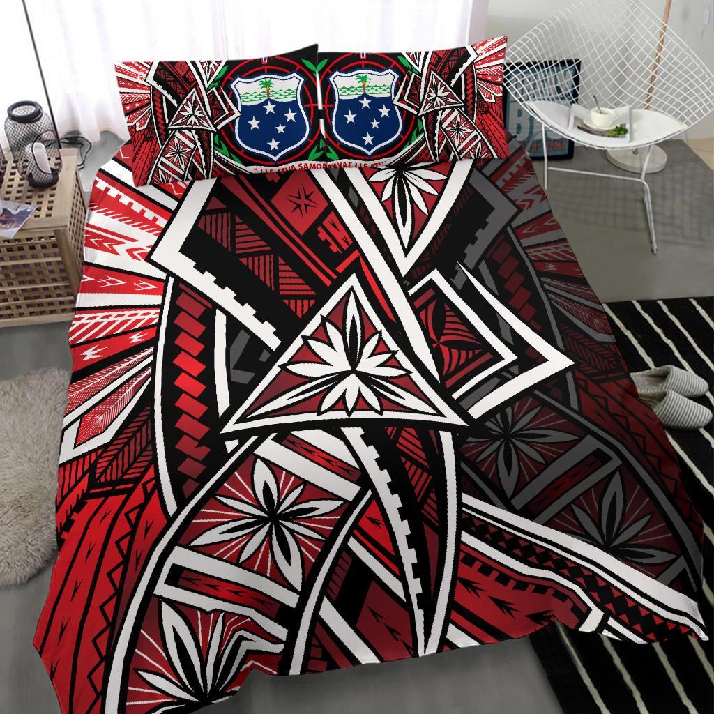 Samoa Bedding Set - Tribal Flower Special Pattern Red Color Red - Polynesian Pride