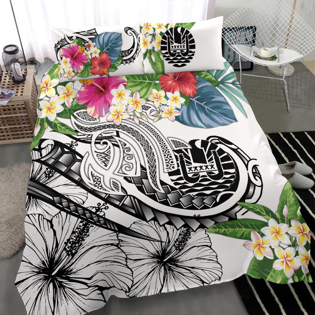 Tonga Polynesian Bedding Set - Summer Plumeria (White) - Polynesian Pride