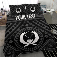 Pohnpei Personalised Bedding Set - Pohnpei Seal With Polynesian Tattoo Style ( Black) - Polynesian Pride