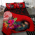 American Samoa Bedding Set - Polynesian Hook And Hibiscus (Red) - Polynesian Pride