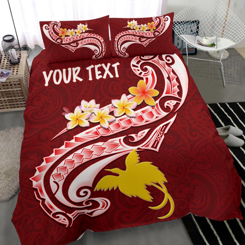 Papua New Guinea Custom Personalised Bedding Set - PNG Seal Polynesian Patterns Plumeria - Polynesian Pride