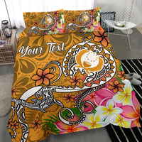 Pohnpei Custom Personalised Bedding Set - Turtle Plumeria (Gold) - Polynesian Pride