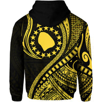 Atiu Cook Islands Hoodie Gold Polynesian Wave Style LT9 - Polynesian Pride
