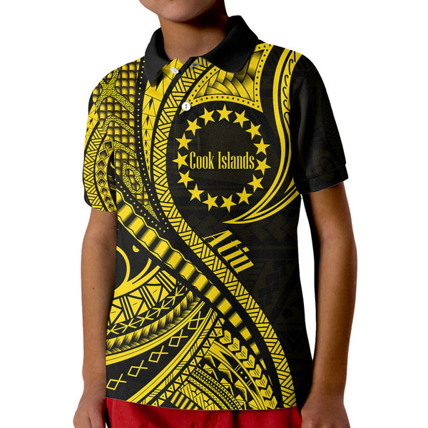 Home / Products / Custom Atiu Cook Islands Polo Shirt Gold Polynesian ...