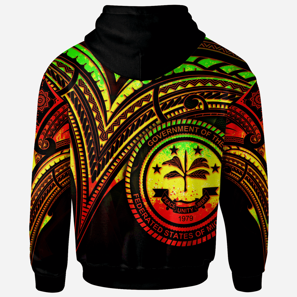 Federated States of Micronesia Zip Hoodie Reggae Color Cross Style - Polynesian Pride