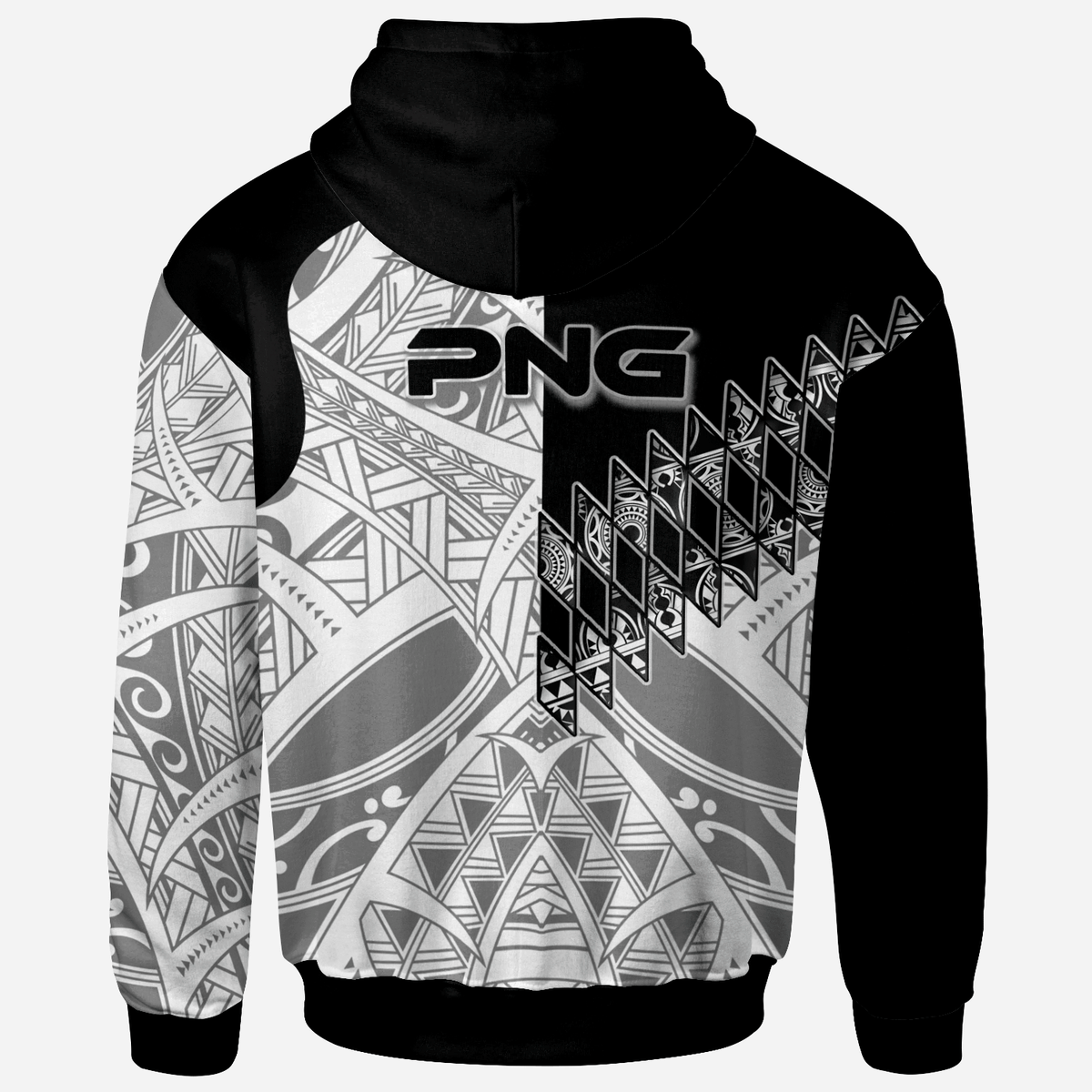 Papua New Guinea Zip Hoodie Symmetry Style - Polynesian Pride