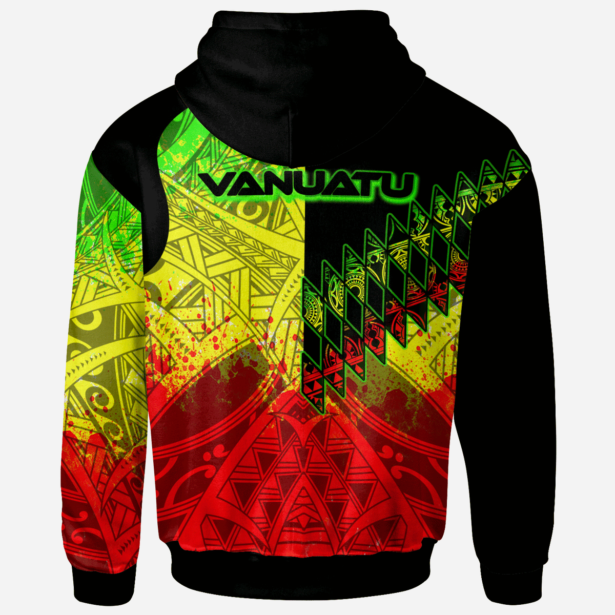 Vanuatu Hoodie Reggage Color Symmetry Style - Polynesian Pride