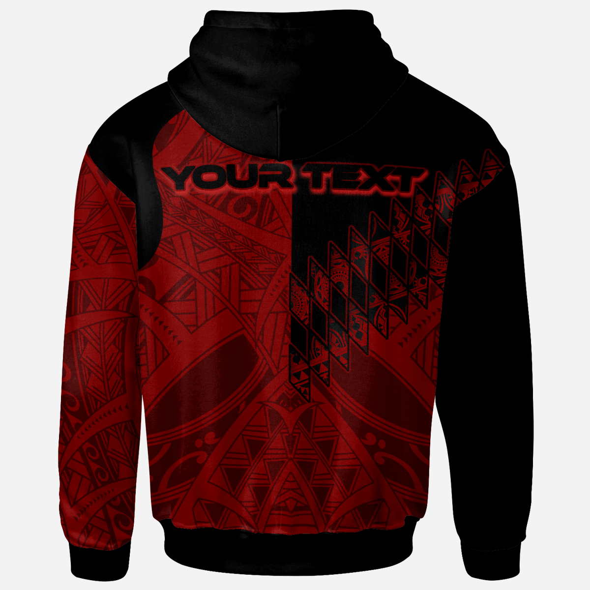 Tonga Custom Hoodie Red Color Symmetry Style - Polynesian Pride