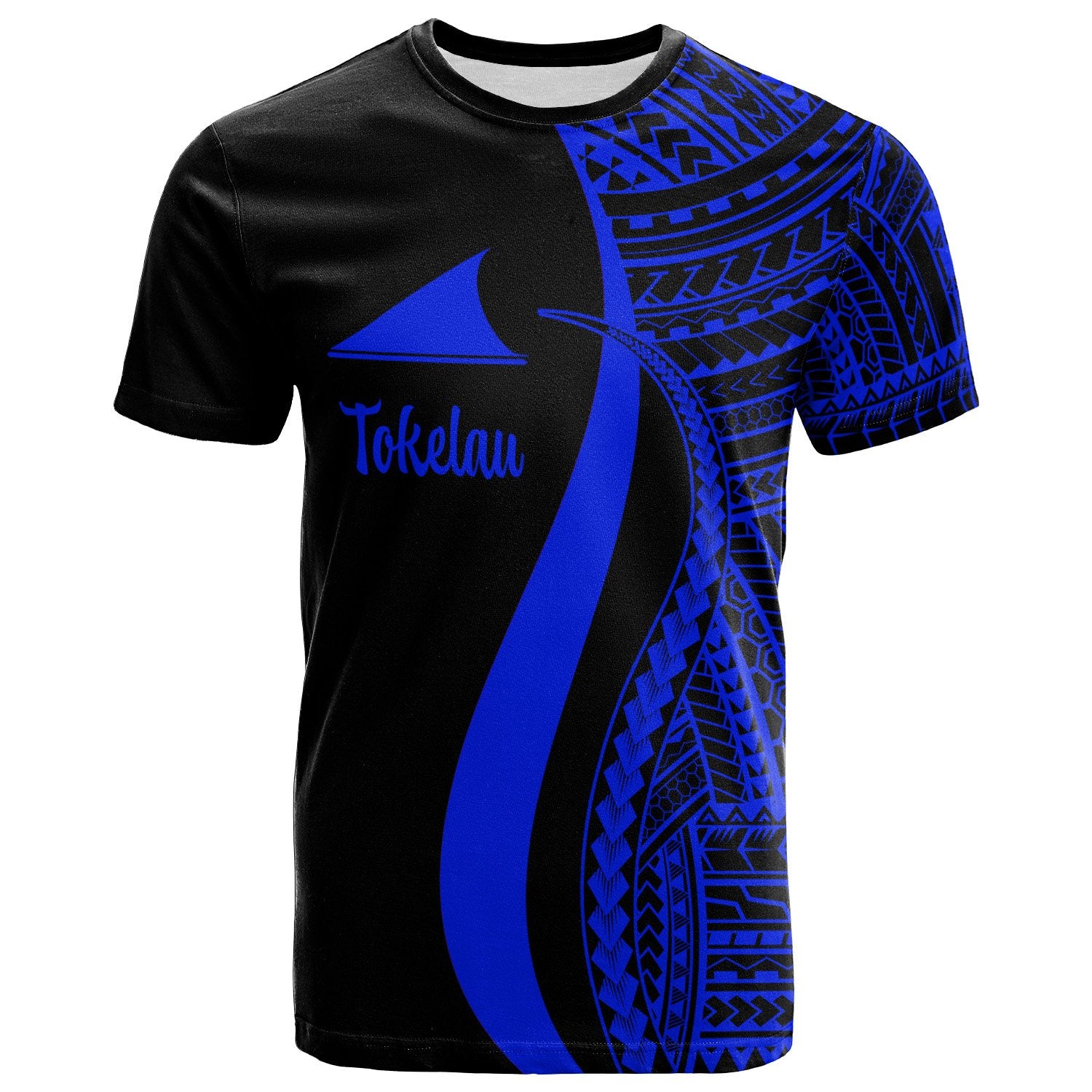 Tokelau T Shirt Blue Polynesian Tentacle Tribal Pattern Unisex Blue - Polynesian Pride