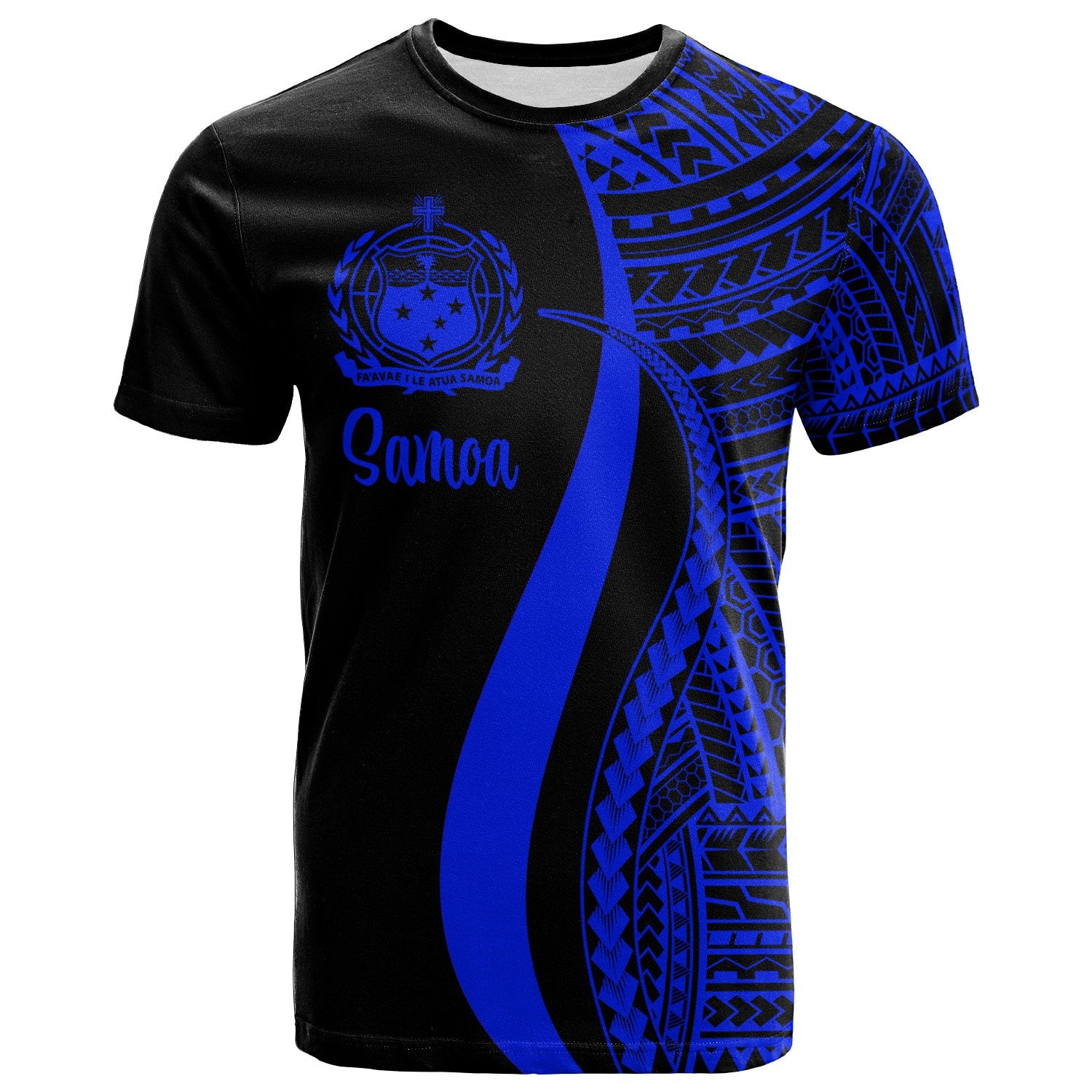 Samoa T Shirt Blue Polynesian Tentacle Tribal Pattern Unisex Blue - Polynesian Pride