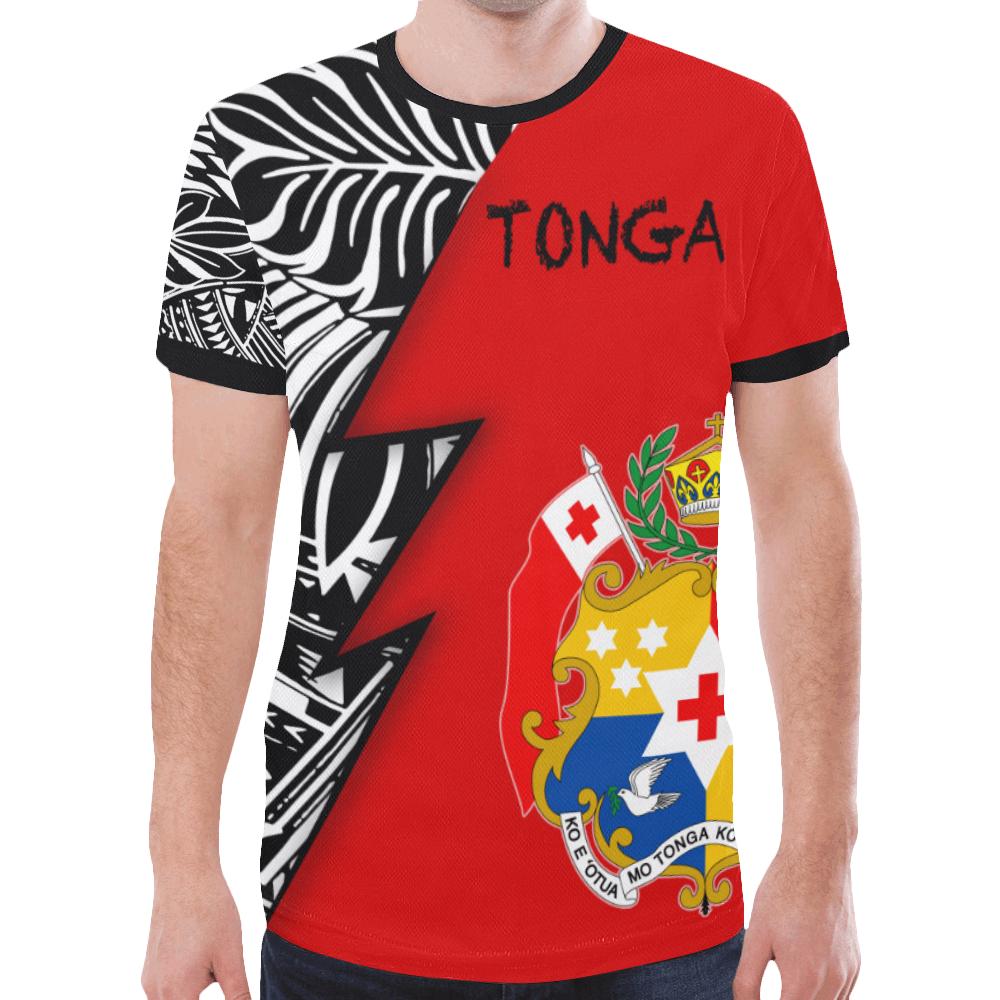 Tonga Pattern All Over T Shirt Tonga Coat of Arms Polynesian Tattoo - Polynesian Pride