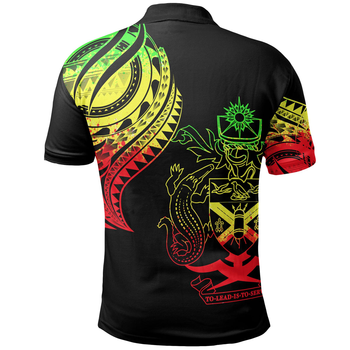 Solomon Islands Polo Shirt Melanesian Tatau Reggae Patterns With Coat Of Arms - Polynesian Pride