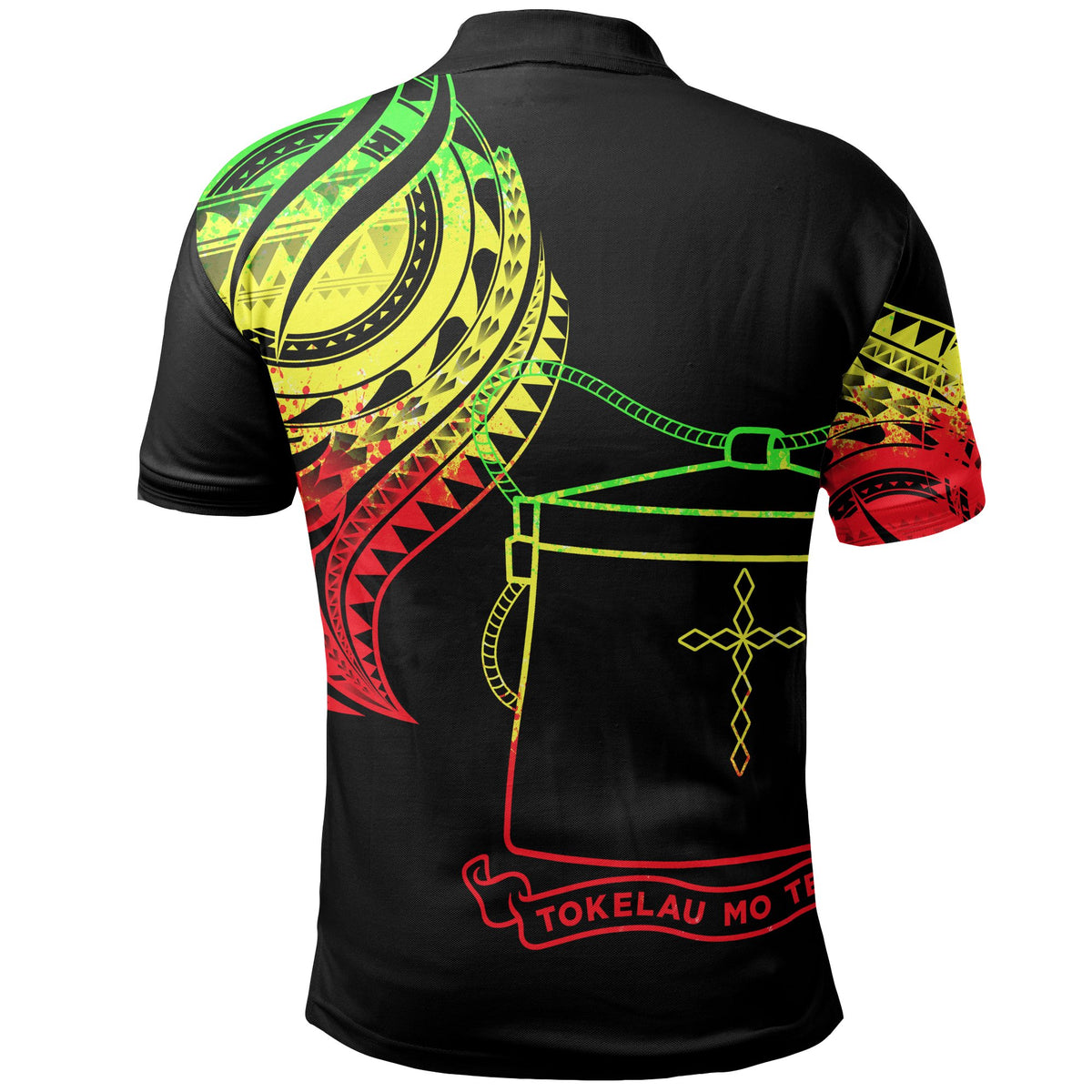 Tokelau Polo Shirt Tokelauan Tatau Reggae Patterns With Coat Of Arms - Polynesian Pride
