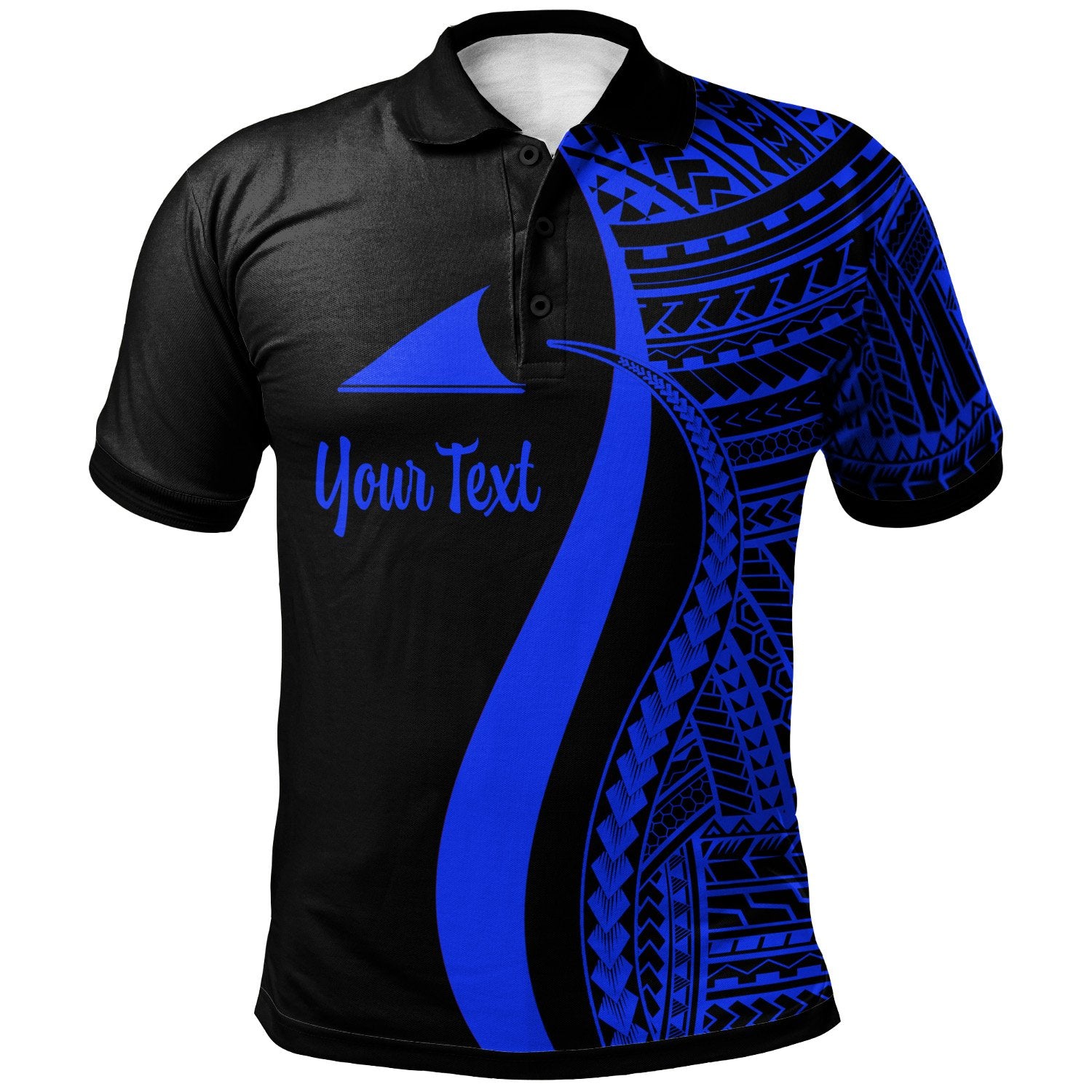 Tokelau Custom Polo Shirt Blue Polynesian Tentacle Tribal Pattern Unisex Blue - Polynesian Pride