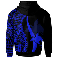 Papua New Guinea Zip up Hoodie Blue Tentacle Tribal Pattern - Polynesian Pride