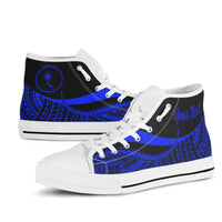 Chuuk Custom Personalised High Top Shoes Blue - Polynesian Tentacle Tribal Pattern - Polynesian Pride