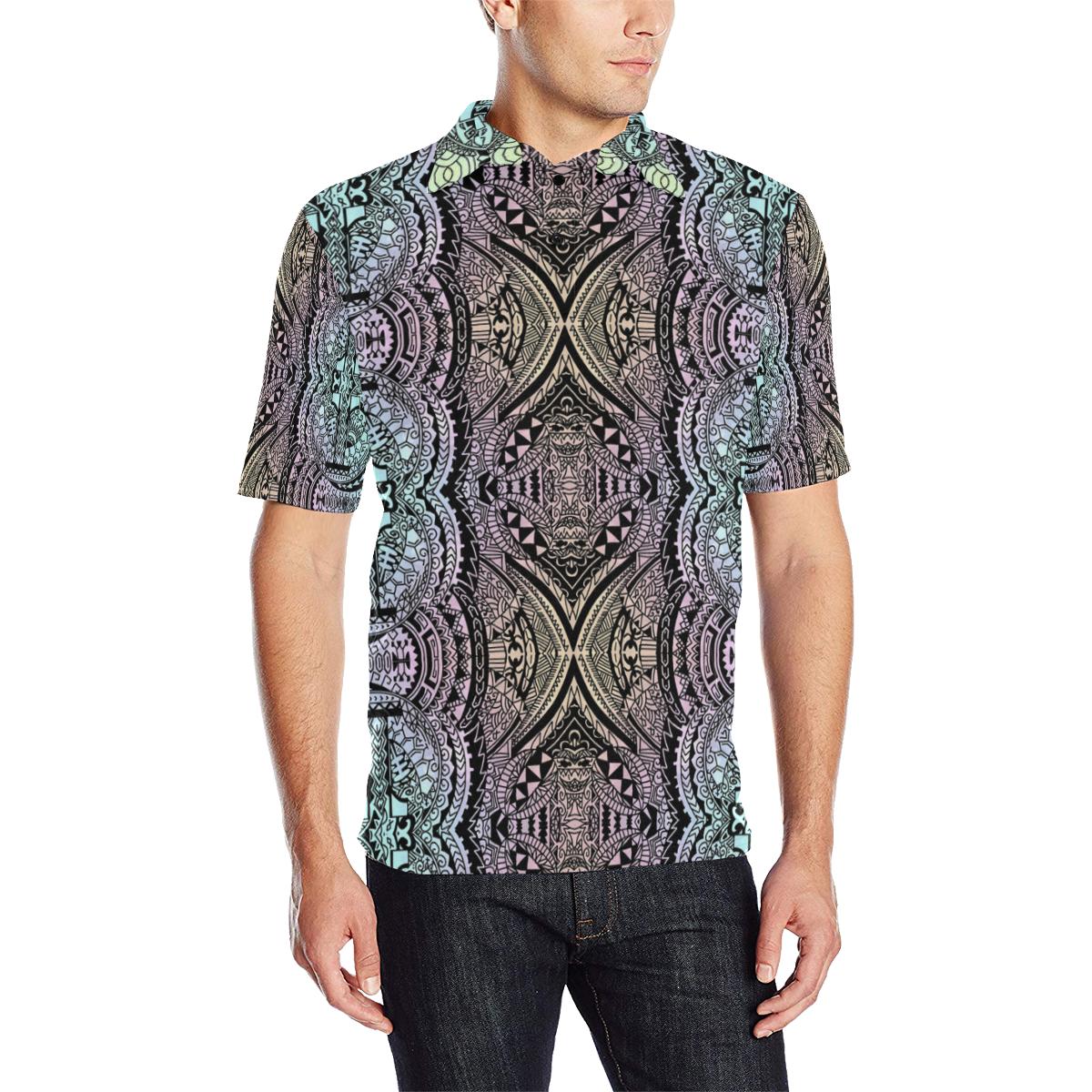 Polynesian Polo Shirt Blur Unisex Black - Polynesian Pride