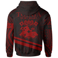 Tonga Zip Hoodie In My Heart Style Red Polynesian Patterns - Polynesian Pride
